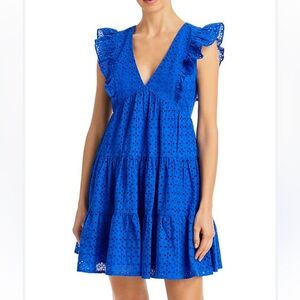 AQUA NWOT Eyelet Sleeveless Dress (M)